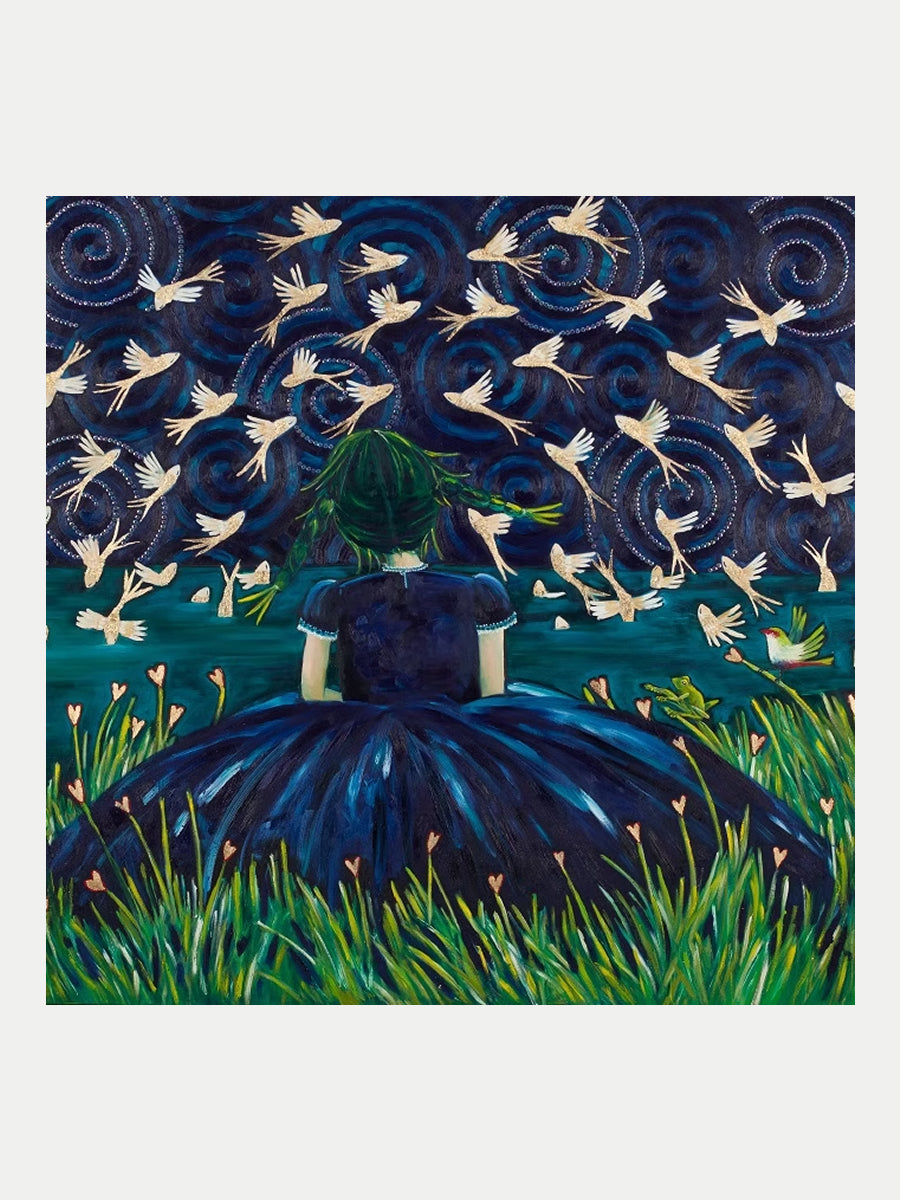 Girl with Gold Flying Fish